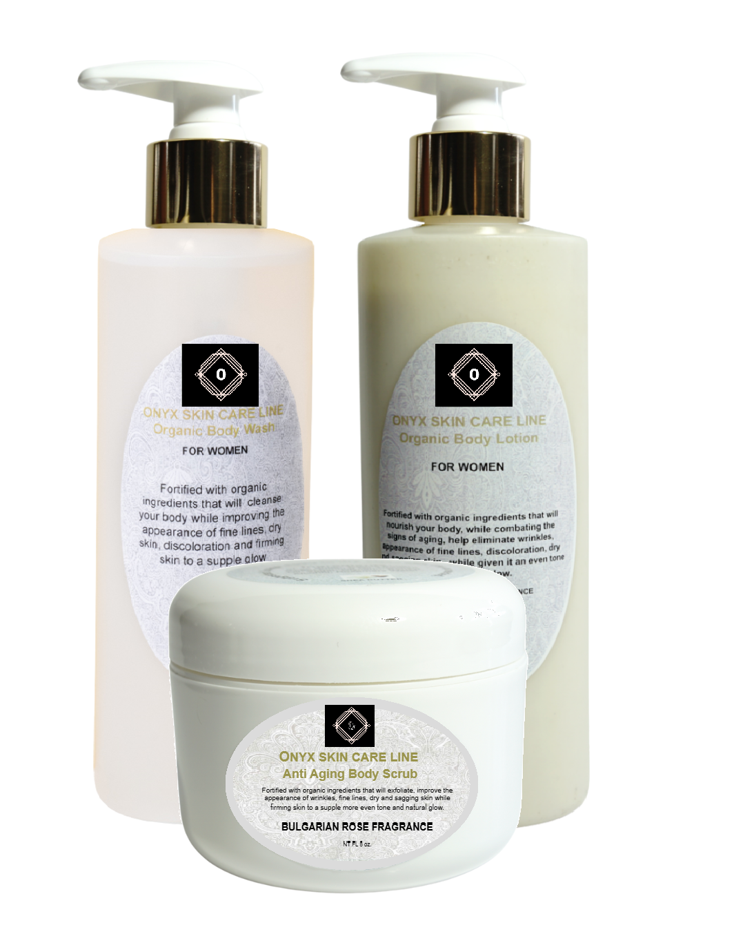 ORGANIC THREE STEP BODY CARE SYSTEM -  Four Fragrances - for WOMEN