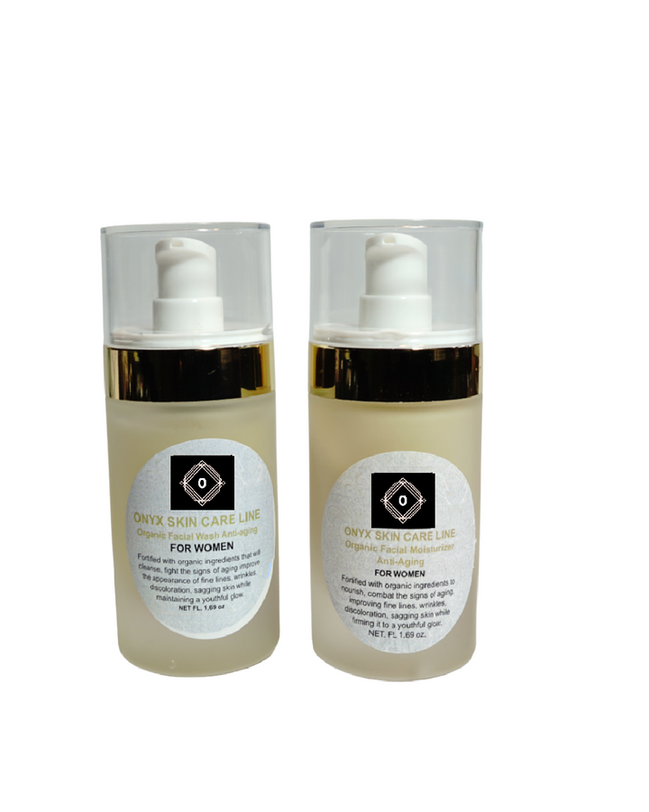 Organic Two-Step Anti-Aging Facial System - Wash and Moisturizer - For WOMEN