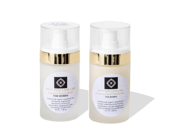 Organic Two-Step Facial Wash & Moisturizer System - for Women - Onyx Skin Care Line