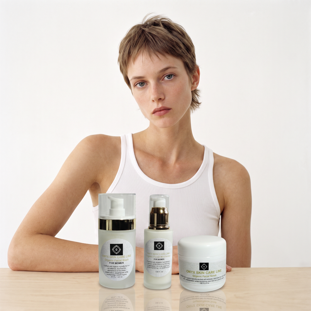 Organic Three Step Facial Renewal System - Wash, Moisturizer and  Scrub - For WOMEN