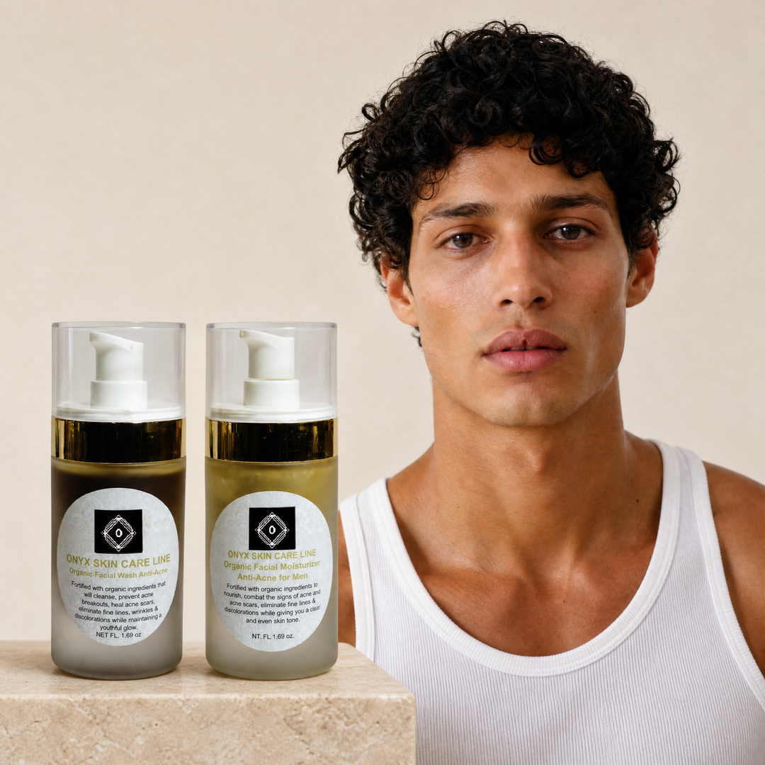 Organic Anti-Acne Two-Step System Facial Wash and Moisturizer - For MEN