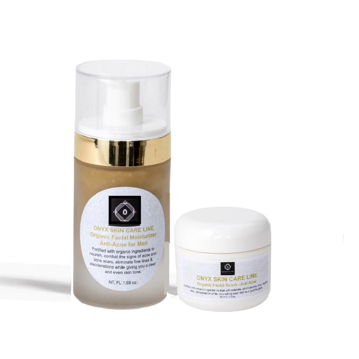 Anti-Acne Organic Two-Step System Facial Scrub and Moisturizer - For MEN