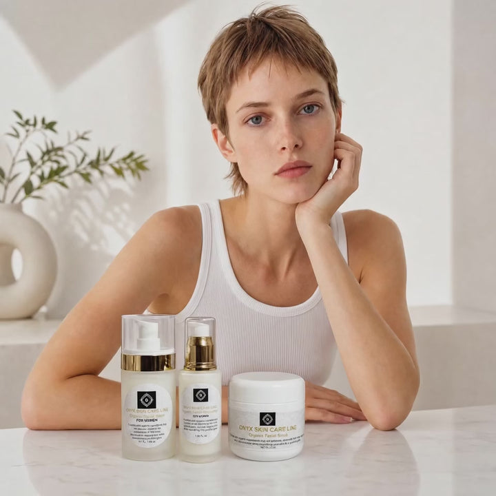 Organic Three Step Facial Renewal System - Wash, Moisturizer and  Scrub - For WOMEN