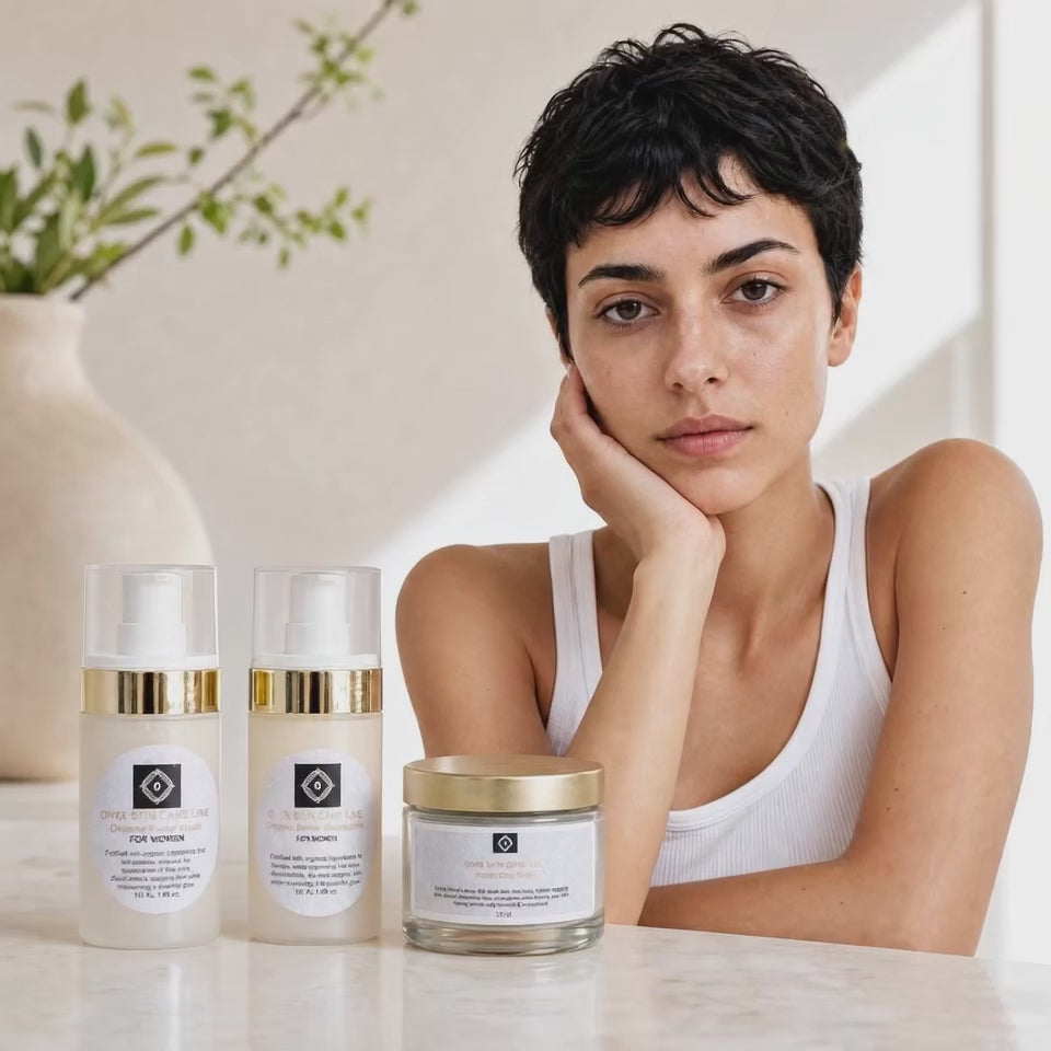 Organic Three Step Facial System - Wash, Moisturizer & Kaolin Mud Mask - For WOMEN