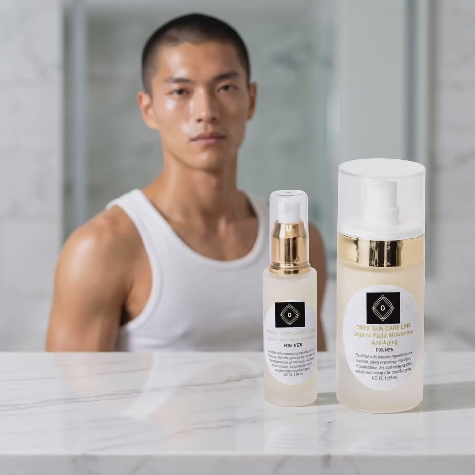 Organic Two-Step Anti-Aging System Facial Wash and Moisturizer  - For MEN