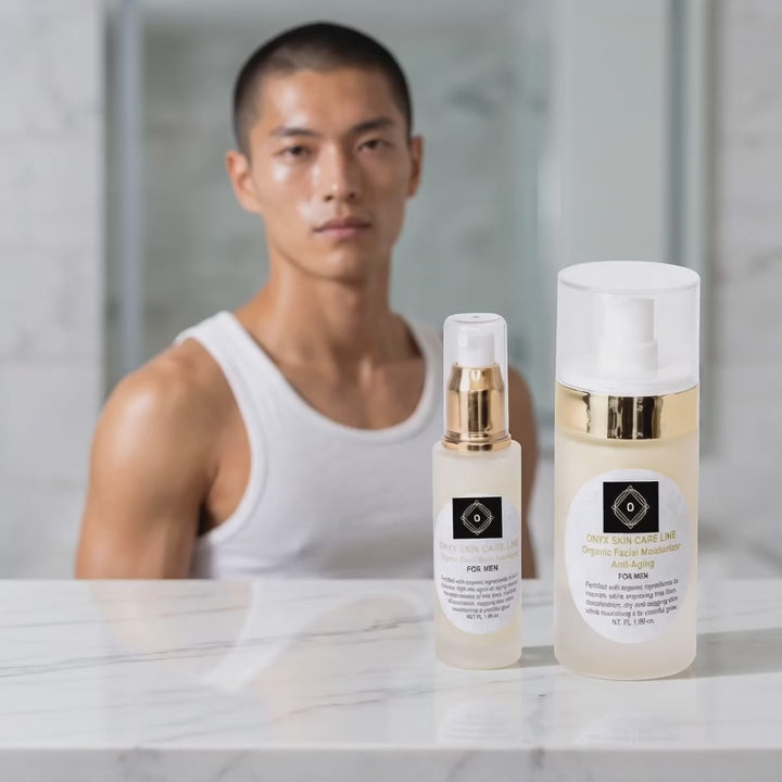 Organic Two-Step Anti-Aging System Facial Wash and Moisturizer  - For MEN