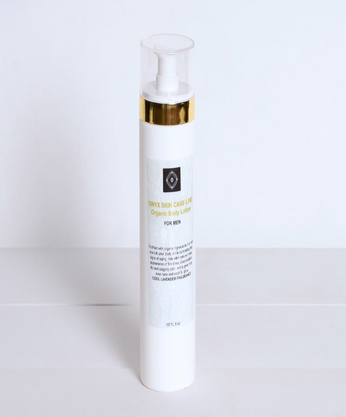 Shea Butter Organic Body Lotion - For MEN - Calming Lavender Fragrance - BDYLOLAVFRGMN01 - Onyx Skin Care Line