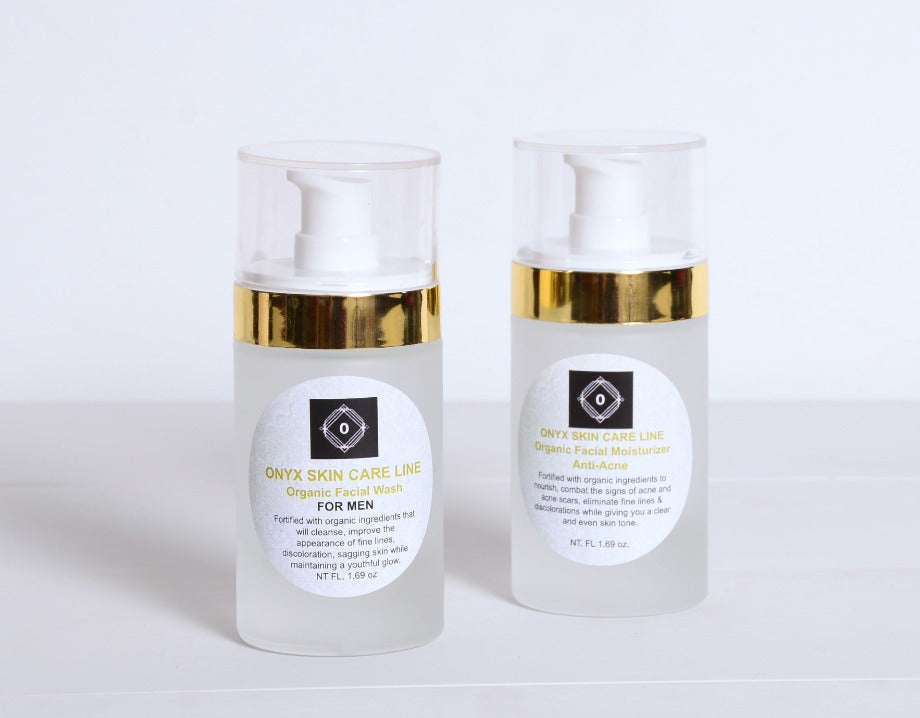 Two-Step Maintenance System Facial Wash and Moisturizer - For MEN -  ITEM CODE: 2STPSYSFWSHMOMN02 - Onyx Skin Care Line